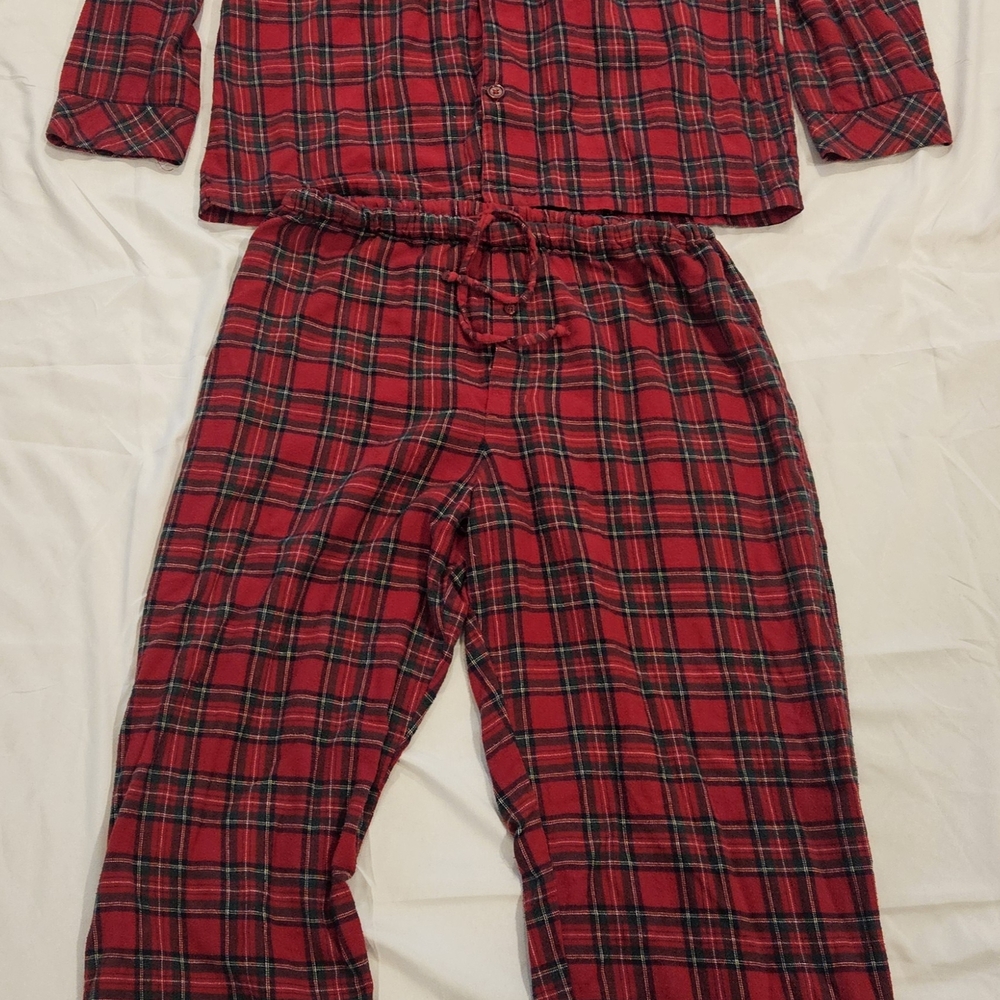 Disney Red Plaid Men's Pajama Set